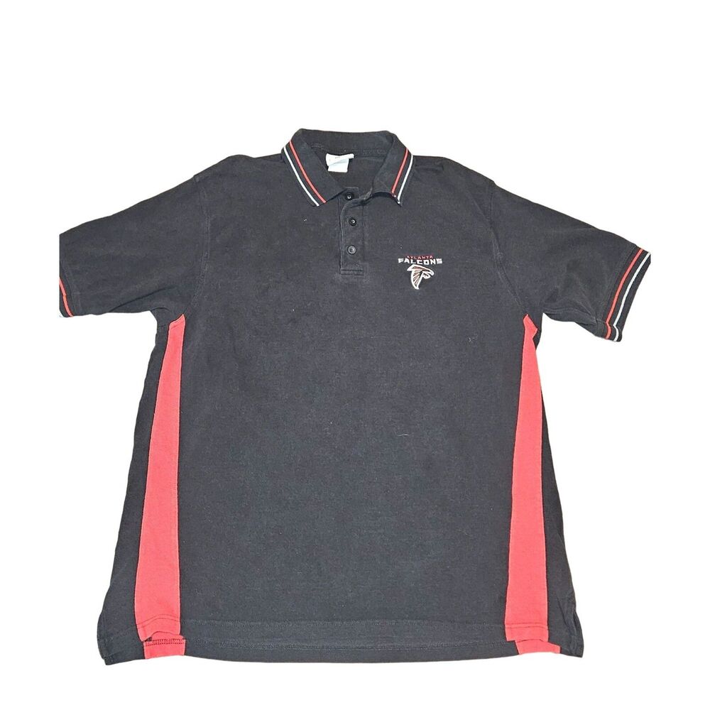 Atlanta Falcons NFL Men's Short Sleeve Black Red 3 Button Polo Shirt Size XL